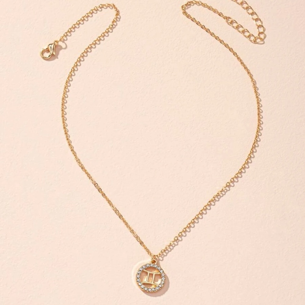 gold tone horoscope pendant boho necklace - Picture 2 of 4